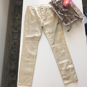 Silence Noise 30 high rise skinny twig gold jeans